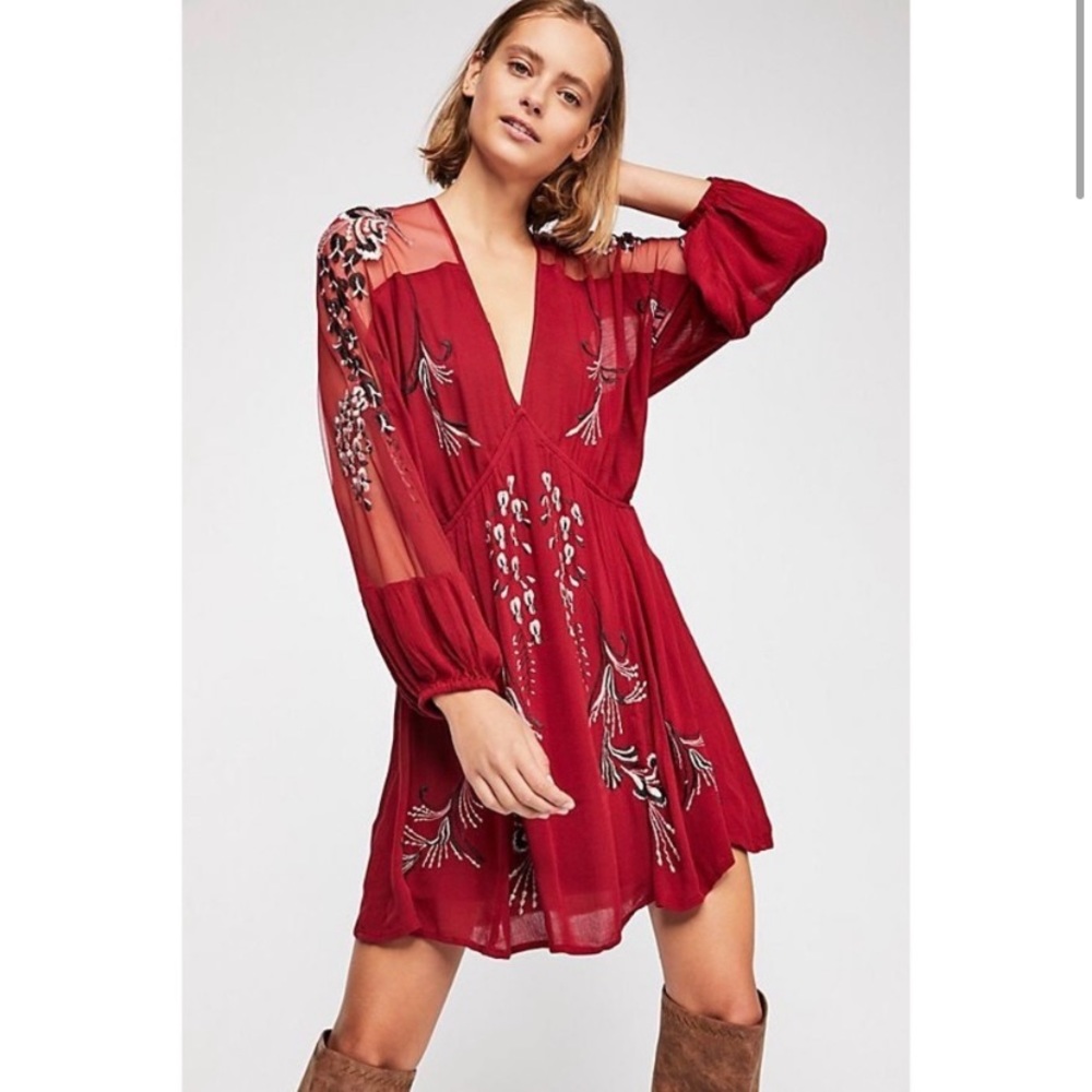 Free People Bonjour Mesh mini dress